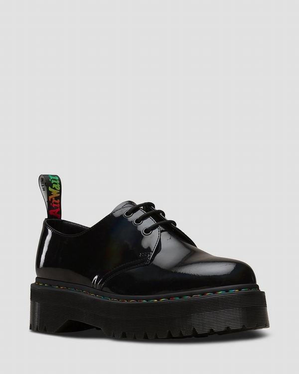 Dr Martens Dámské Polobotky 1461 Rainbow Patent Platform Černé Viacfarebný, CZ-149083